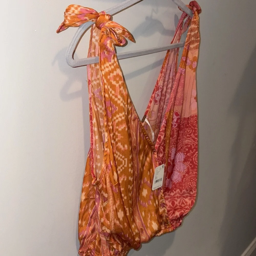 Free People NEW Tied to You Tank Size XS Color: Lemonade - Picture 10 of 13